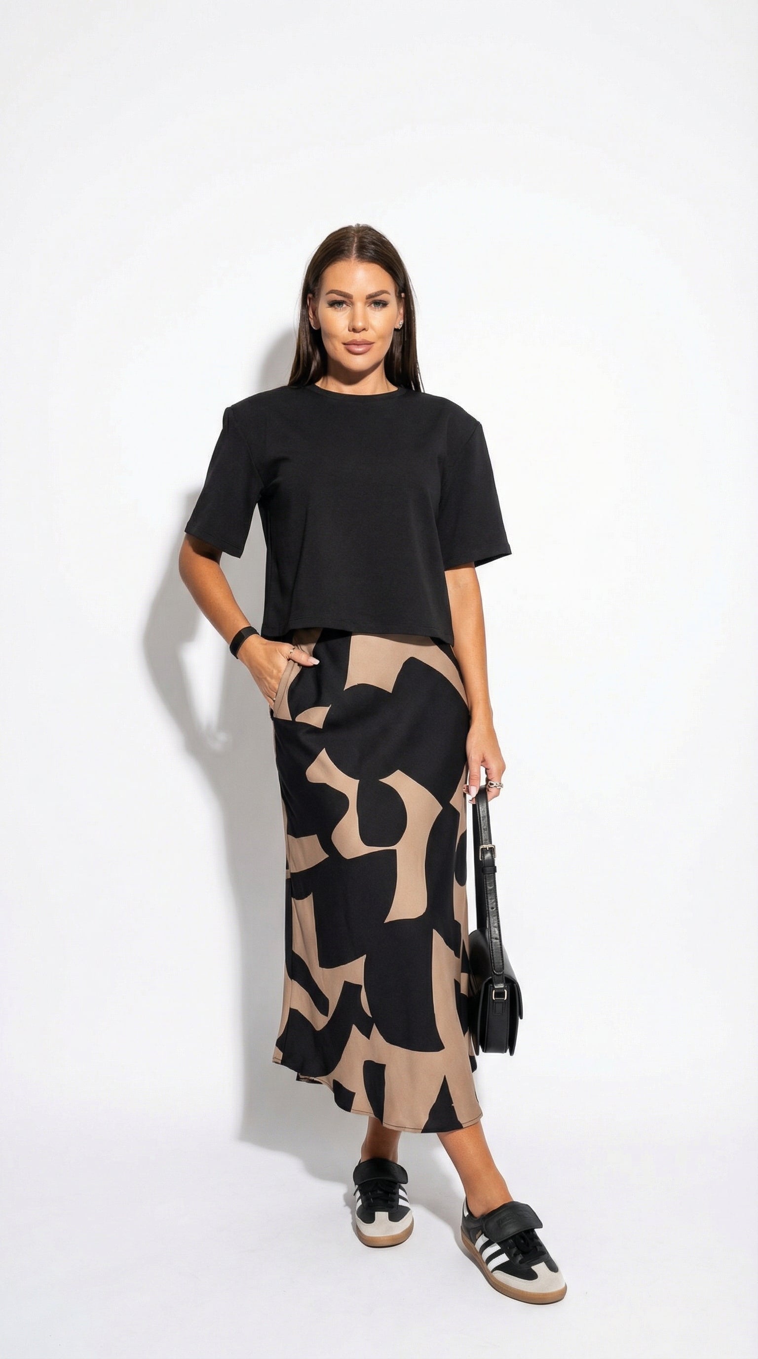 Petra Print Valmont — Conjunto Camiseta Crop & Falda Maxi Estampada | Vivacidad