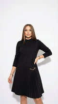 Lara Valmont — Vestido Midi de Punto con Detalle Plisado | Nueva Colección
