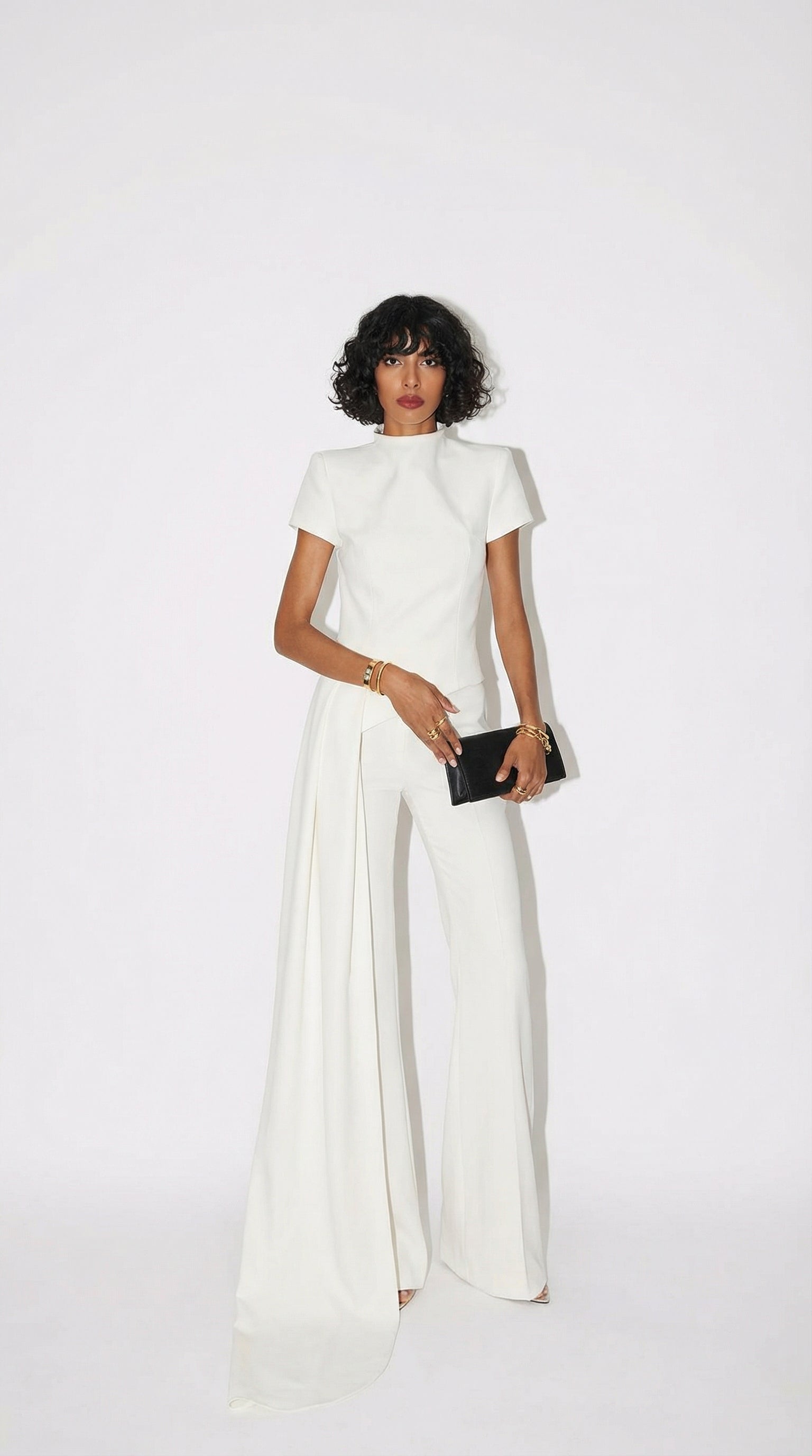 London Asymm Valmont — Conjunto Top Asimétrico & Palazzo | Silueta Minimalista