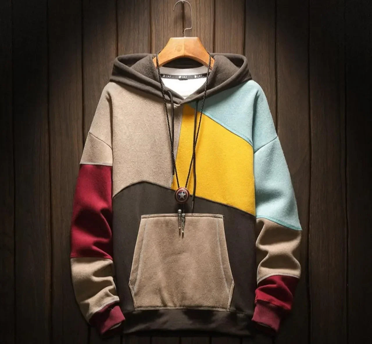 Sudadera Sylvain Valmont — Capucha Bloques de Color Hombre Premium | Multicolor
