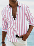 Camisa Florian Valmont — Rayas de Verano | Rosa, Negro, Gris, Azul, Rojo y Gris Oscuro