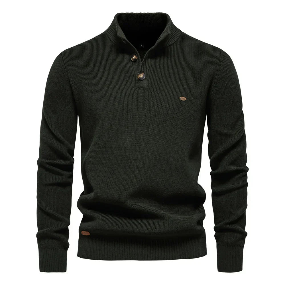 Javier Valmont — Jersey Elegante Botones Hombre | Refinamiento