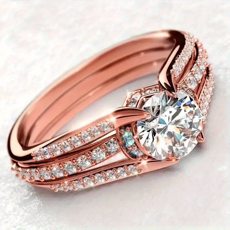 Anillo Cristal Vintage Valmont — Elegancia irresistible | Rosa