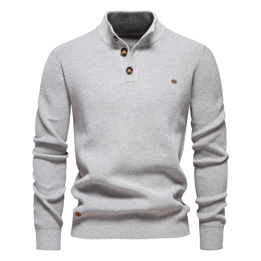 Javier Valmont — Jersey Elegante Botones Hombre | Refinamiento