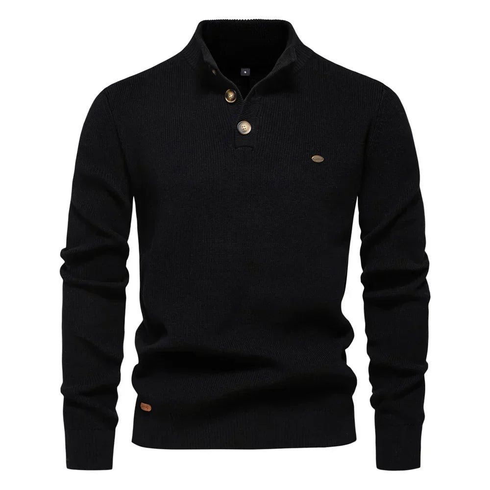 Javier Valmont — Jersey Elegante Botones Hombre | Refinamiento