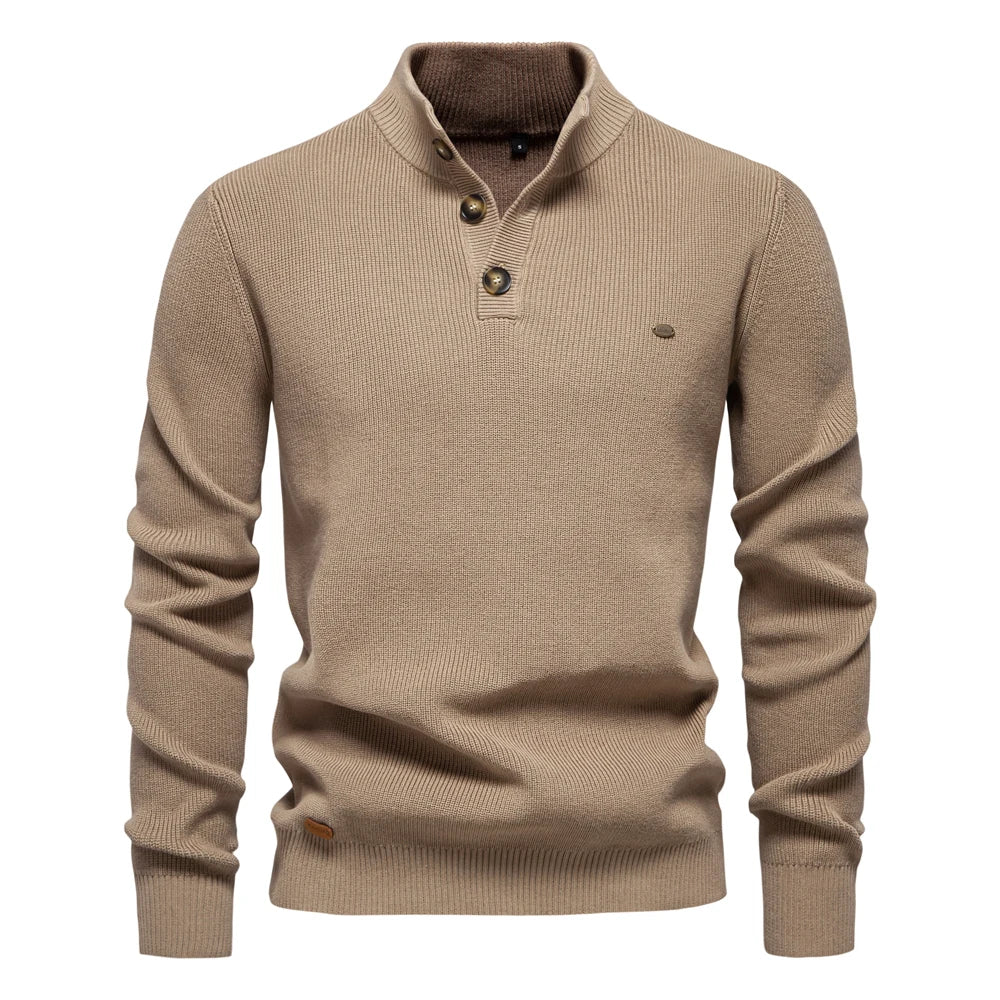Javier Valmont — Jersey Elegante Botones Hombre | Refinamiento