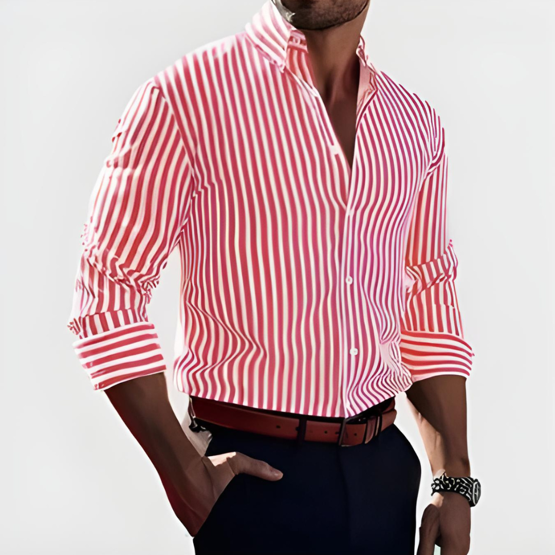 Camisa Rayé Valmont — Distinción sin esfuerzo | Azul