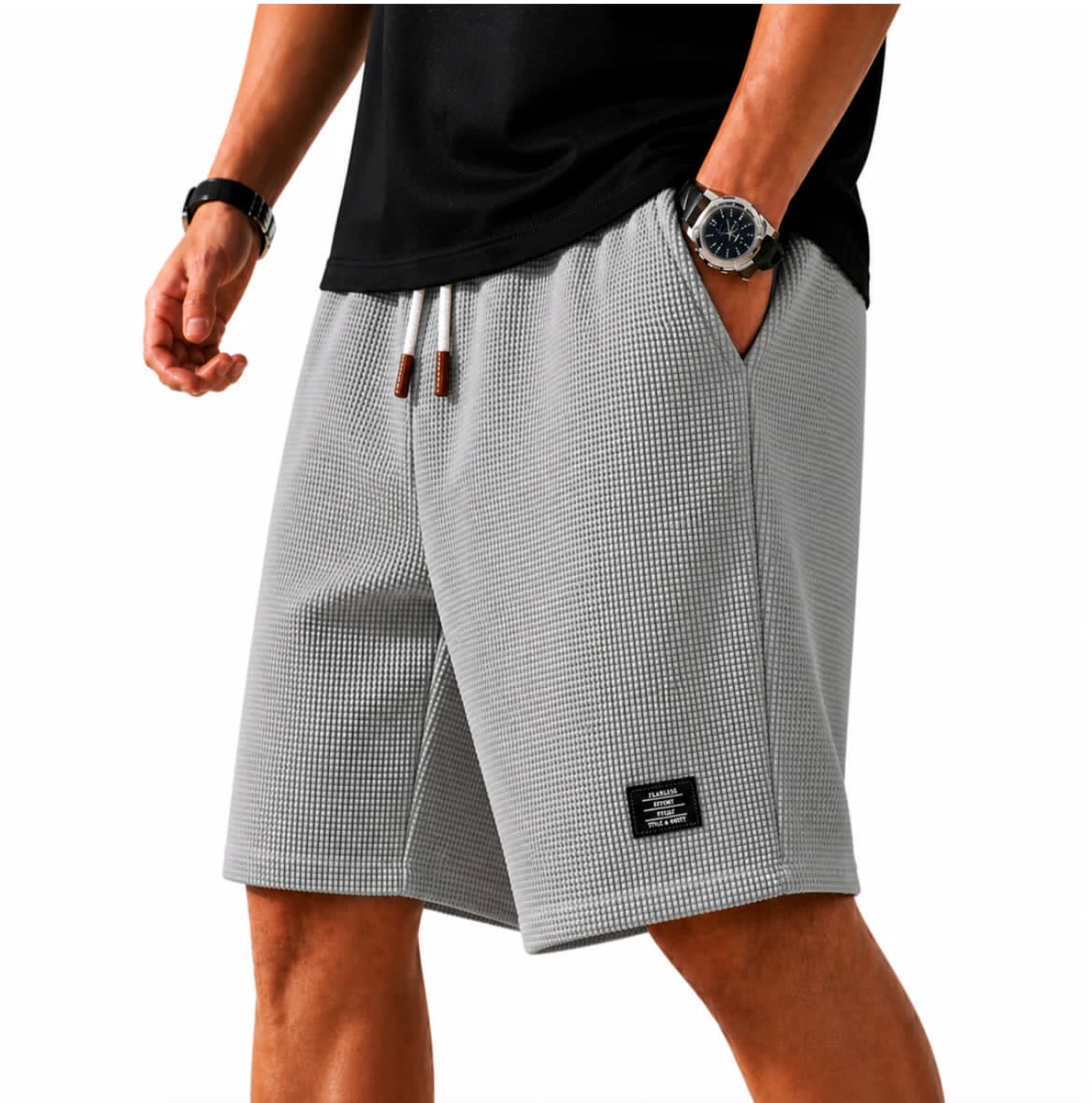 Bermudas Riviera Waffle - Color Gris