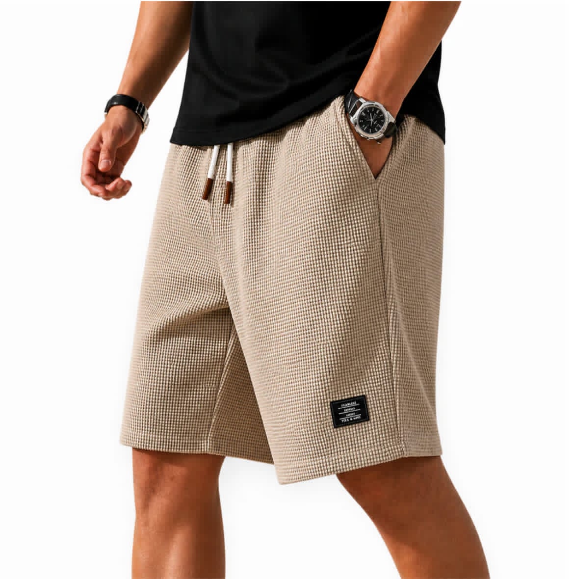 Bermudas Riviera Waffle - Color Beige