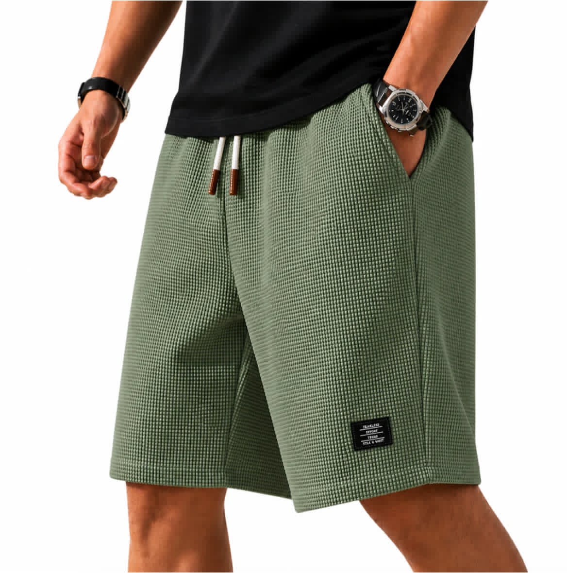 Bermudas Riviera Waffle - Color Verde