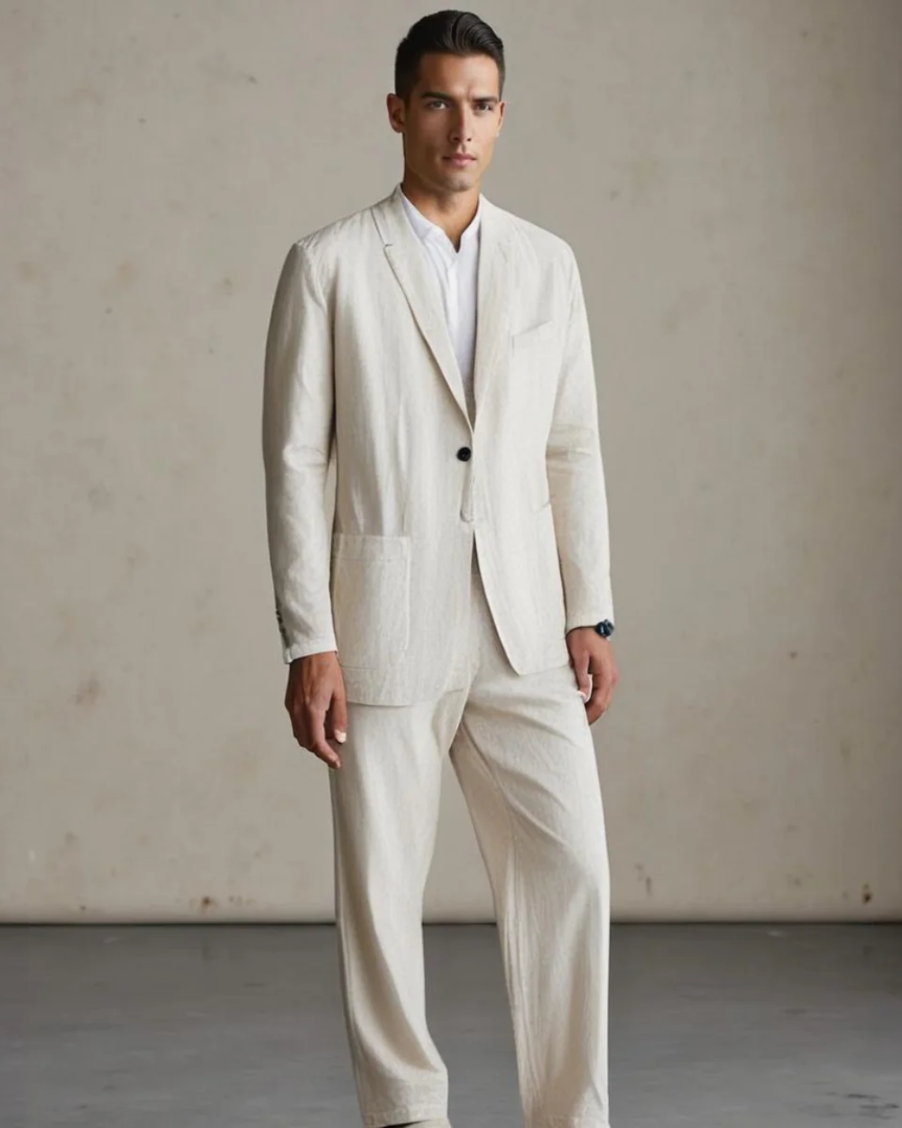 Conjunto Lin Élégant Valmont — Distinción sin esfuerzo | Beige