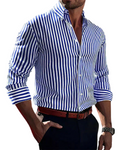 Camisa Rayé Valmont — Distinción sin esfuerzo | Azul