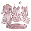 Pijama Ensemble Valmont — Conjunto de Noche 4 Piezas | Rosa, Gris, Negro, Azul y Rojo