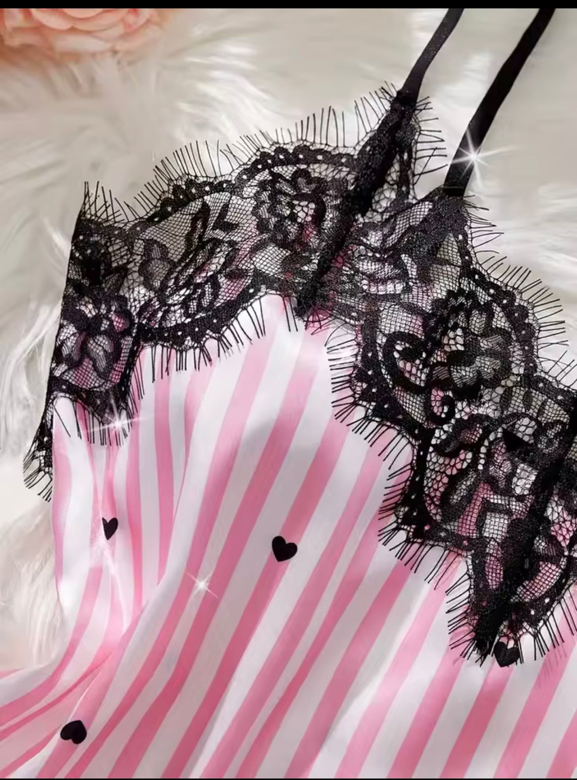 Désir Valmont — Pijama de Noche con Encaje | Rosa