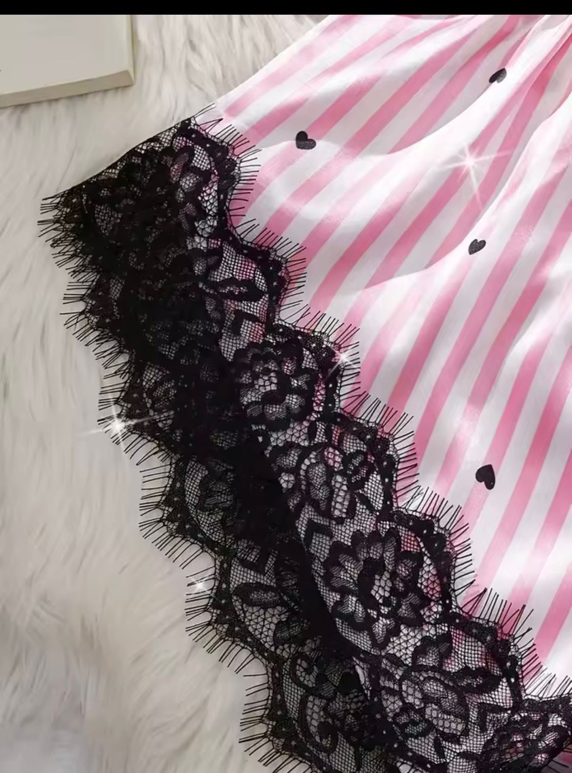 Désir Valmont — Pijama de Noche con Encaje | Rosa