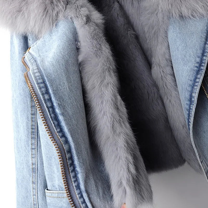 Amara Valmont — Chaqueta Denim Forro de Pelo | LIQUIDACIÓN 70%