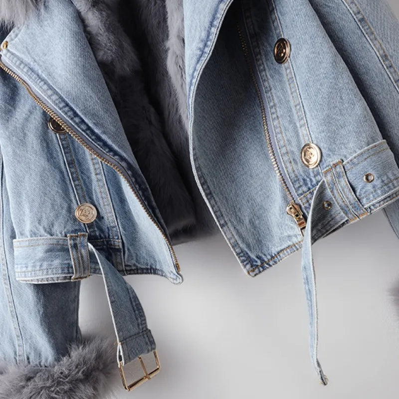 Amara Valmont — Chaqueta Denim Forro de Pelo | LIQUIDACIÓN 70%