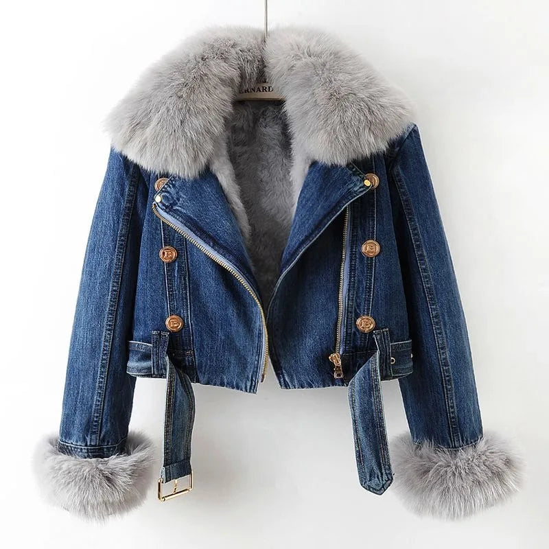 Amara Valmont — Chaqueta Denim Forro de Pelo | LIQUIDACIÓN 70%