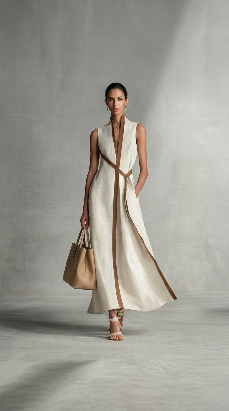 Elira Valmont — Vestido de Lino Esculpido | Colección 2026