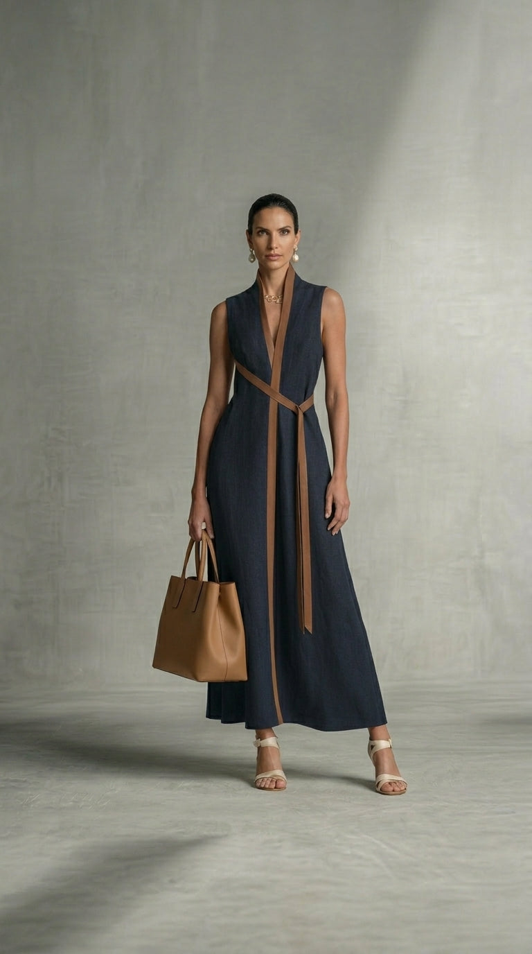 Elira Valmont — Vestido de Lino Esculpido | Colección 2026