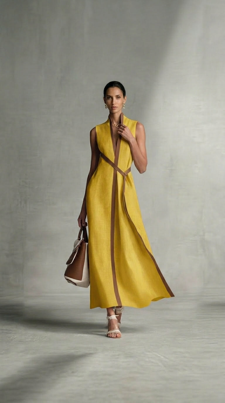 Elira Valmont — Vestido de Lino Esculpido | Colección 2026