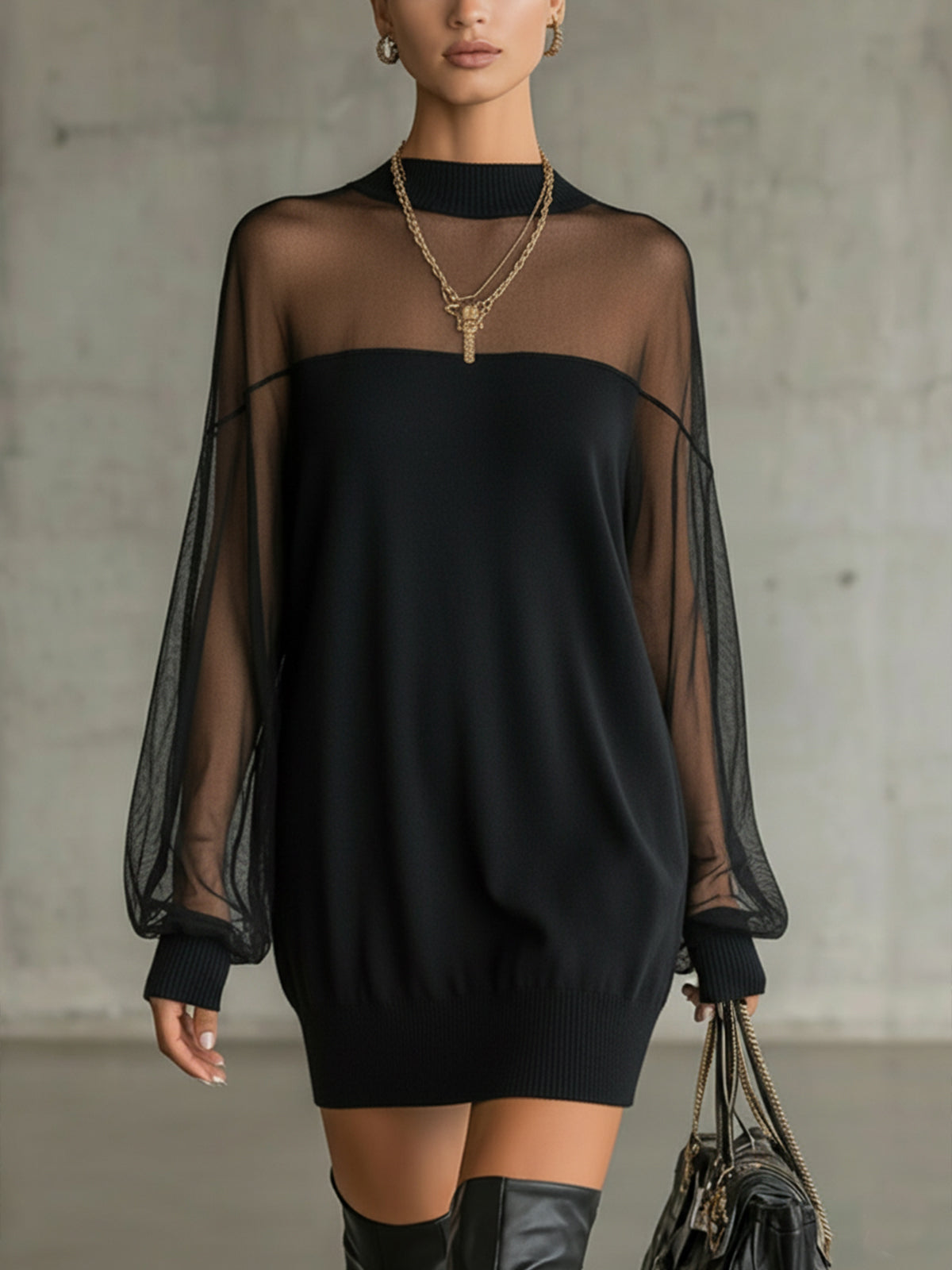 Aveline Valmont — Vestido Negro de Voile Luxe | LIQUIDACIÓN