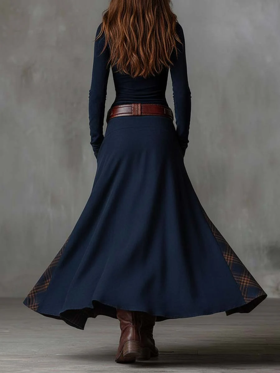 Leticia Valmont — Vestido Maxi Ante con Cinturón | LIQUIDACIÓN