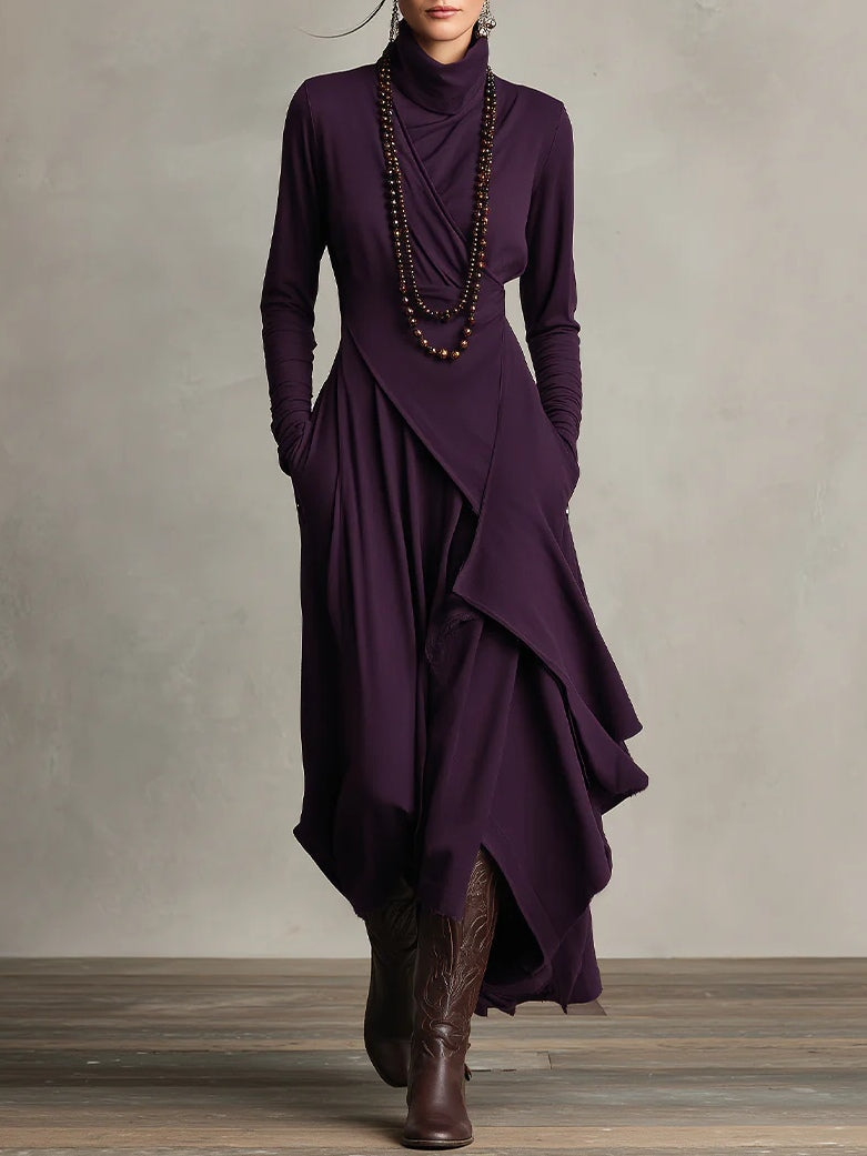 Asymétrie Valmont — Vestido Largo Asimétrico Cuello Alto | Vanguardia