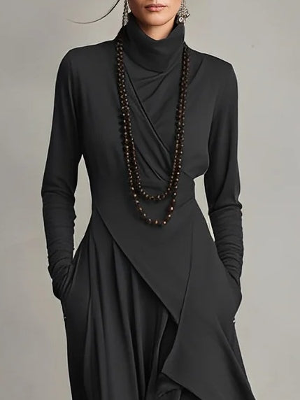 Asymétrie Valmont — Vestido Largo Asimétrico Cuello Alto | Vanguardia