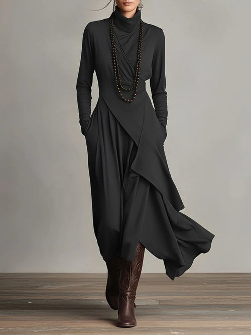 Asymétrie Valmont — Vestido Largo Asimétrico Cuello Alto | Vanguardia