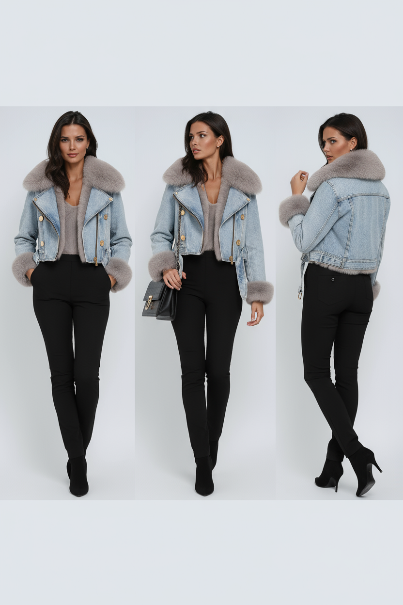 Amara Valmont — Chaqueta Denim Forro de Pelo | LIQUIDACIÓN 70%