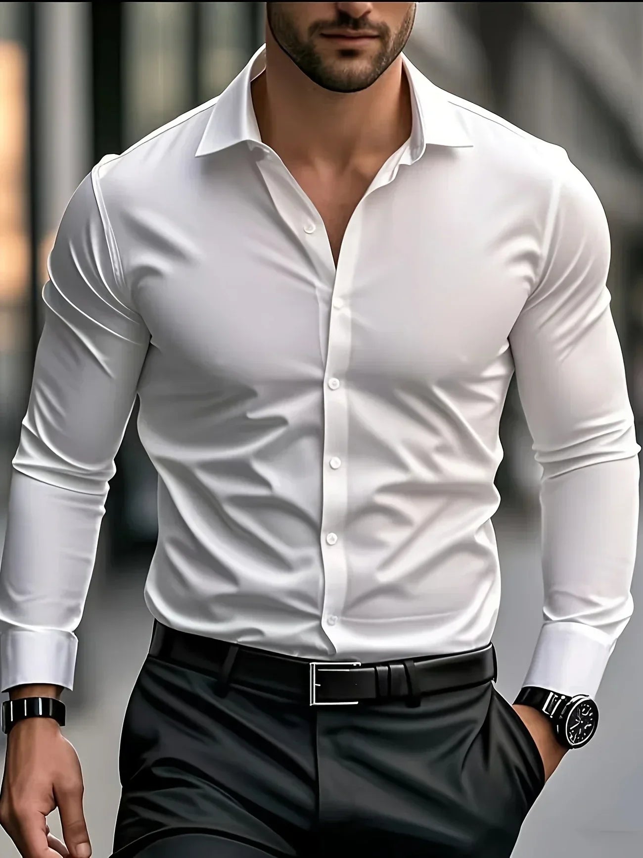 Camisa Élégante Valmont — Distinción sin esfuerzo | Blanco