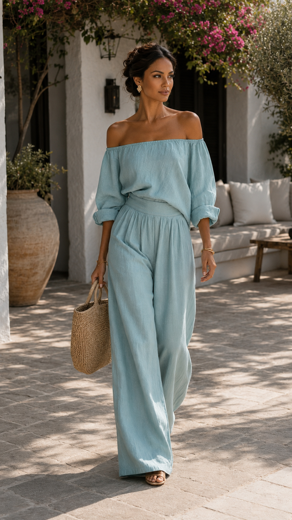 Arabella Valmont — Conjunto Efecto Lino Exclusivo | Marbella