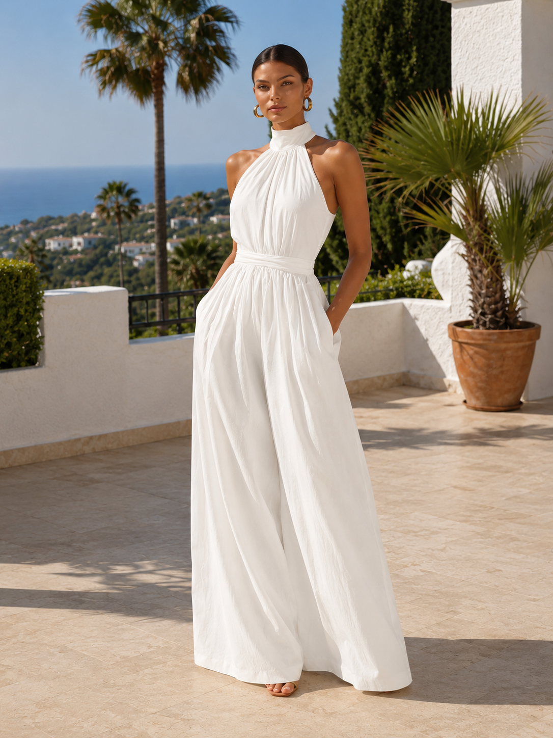 Fiamma Valmont — Mono Blanco Tejido Trenzado | Colección Marbella