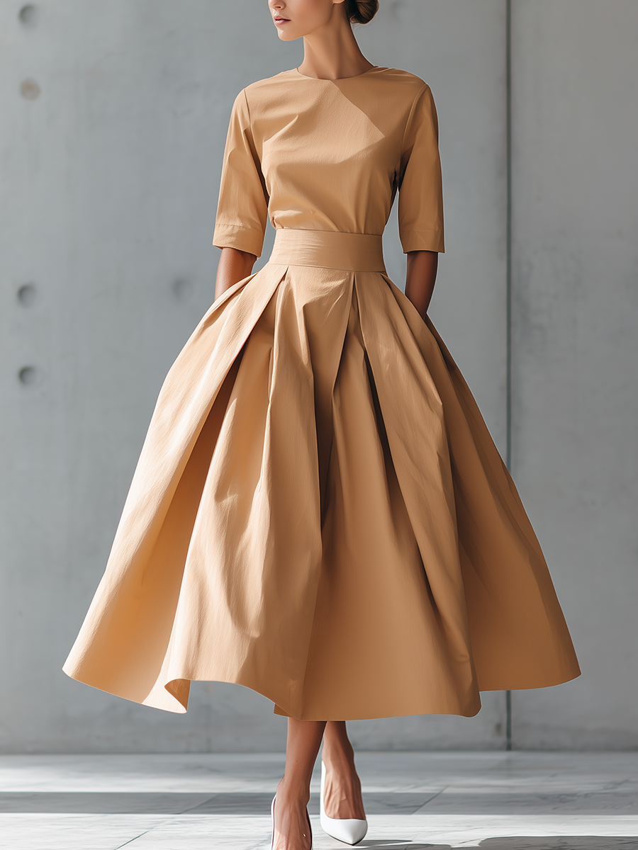 Camélia Valmont — Vestido Midaxi Elegante Cintura Esculpida | Couture