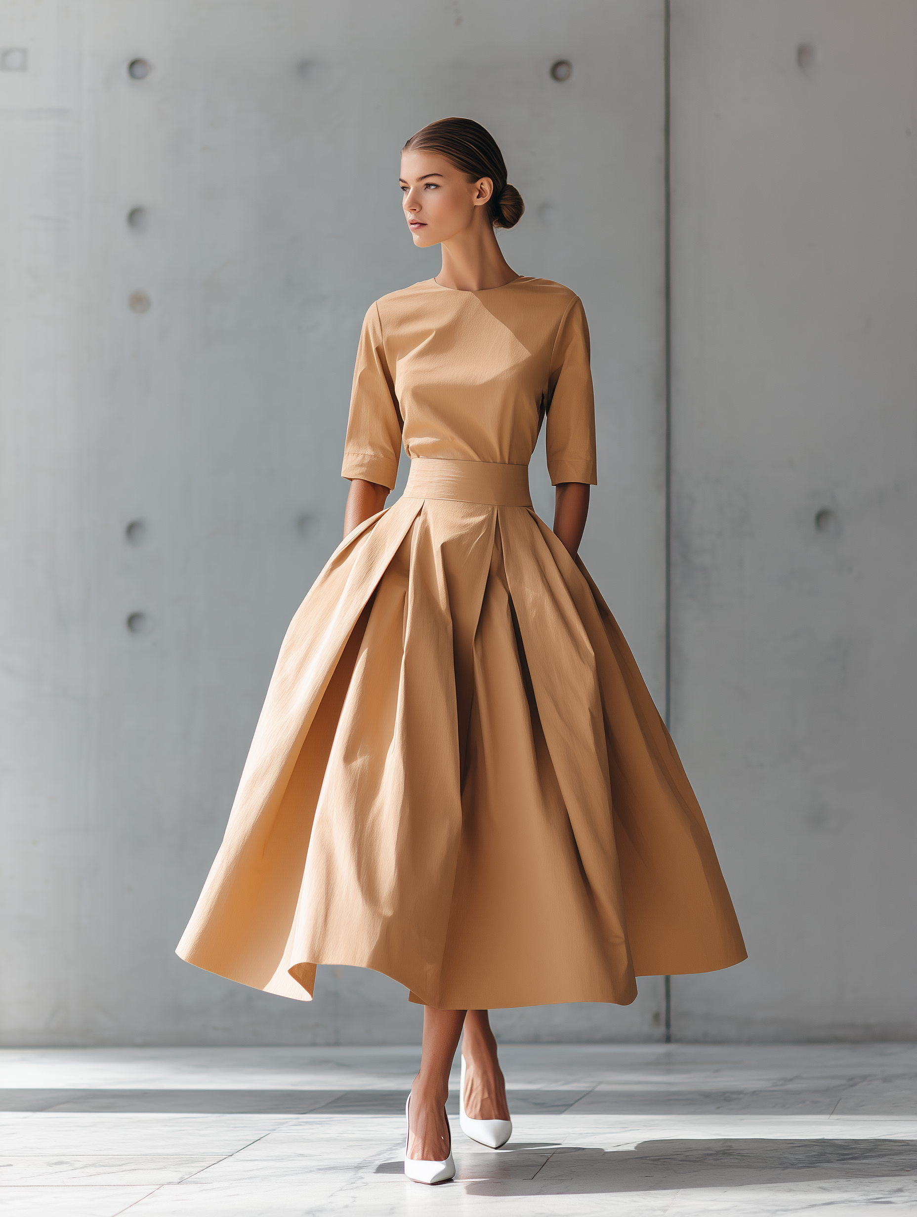 Camélia Valmont — Vestido Midaxi Elegante Cintura Esculpida | Couture