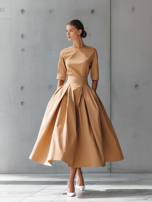 Camélia Valmont — Vestido Midaxi Elegante Cintura Esculpida | Couture