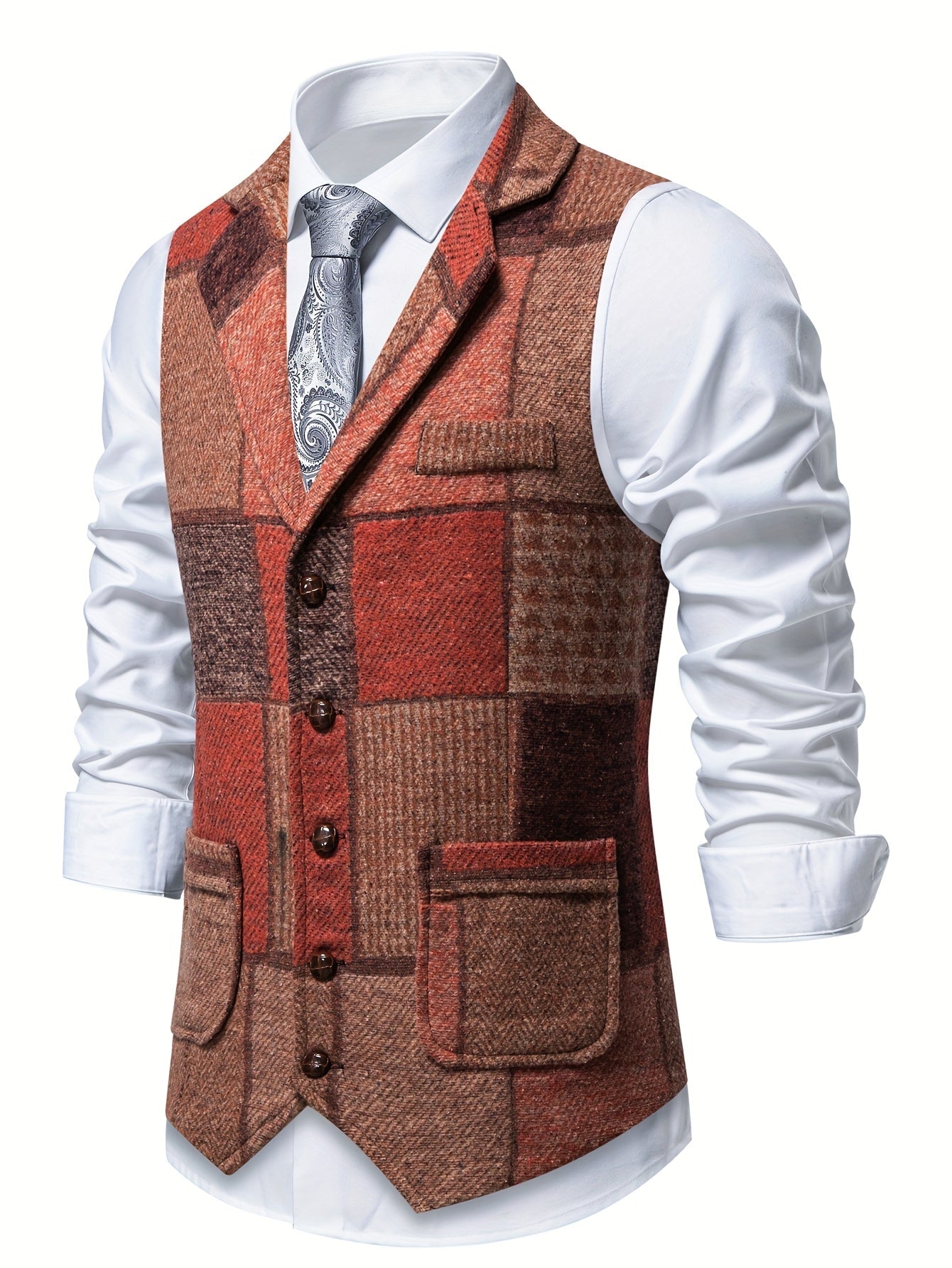 Chalecos Leo Valmont — estilo sin esfuerzo en cada capa | Chaleco Tweed Patchwork Motivo Espiga