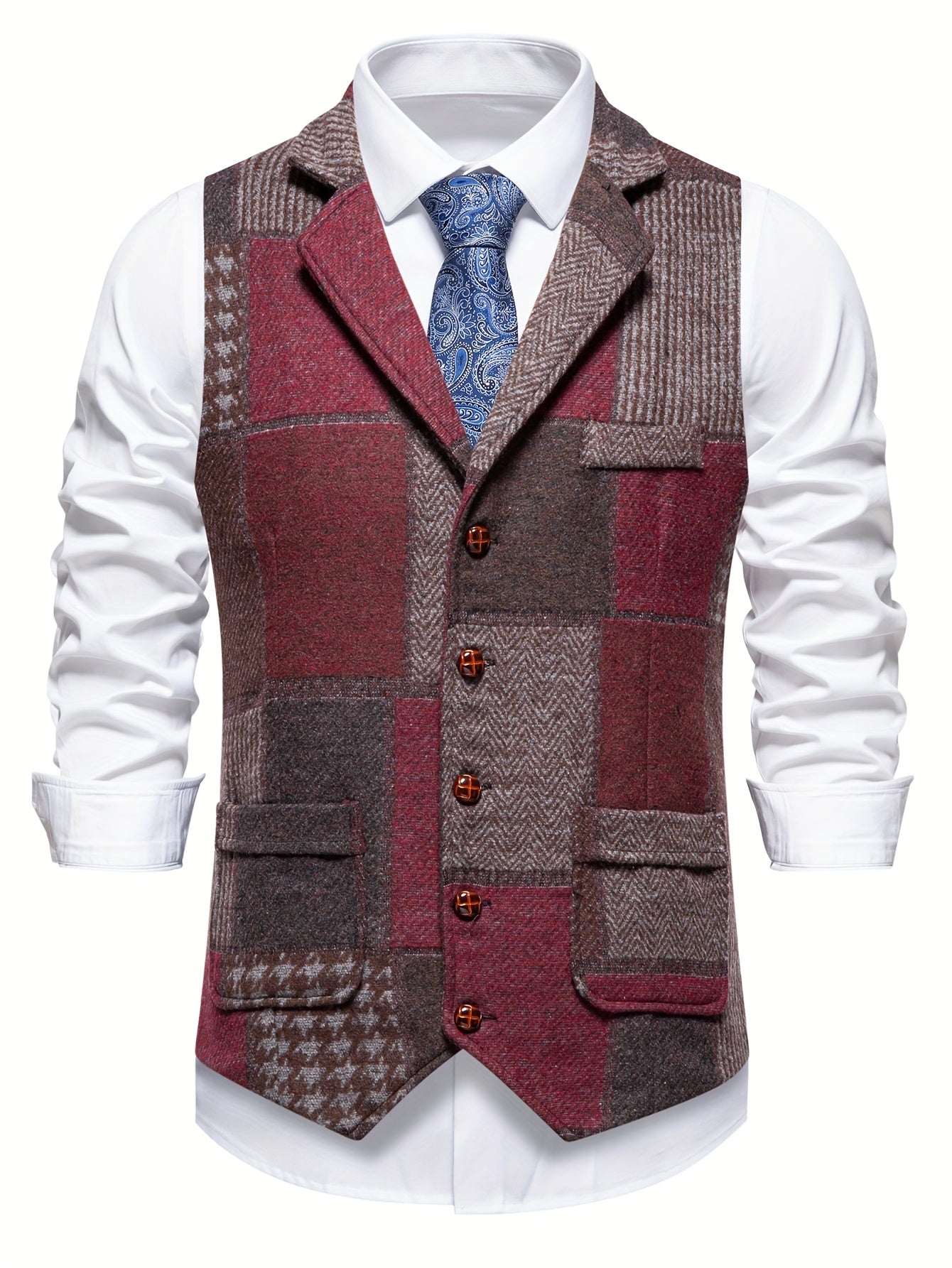 Chalecos Leo Valmont — estilo sin esfuerzo en cada capa | Chaleco Tweed Patchwork Motivo Espiga