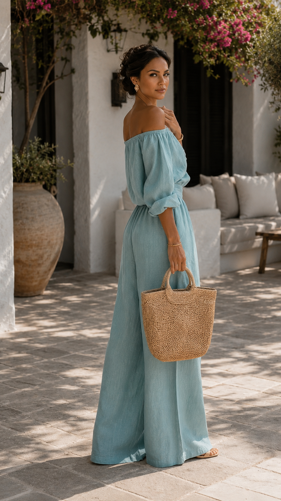 Arabella Valmont — Conjunto Efecto Lino Exclusivo | Marbella