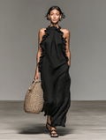Gladys | Vestido Maxi con Bolsillos - Color Negro
