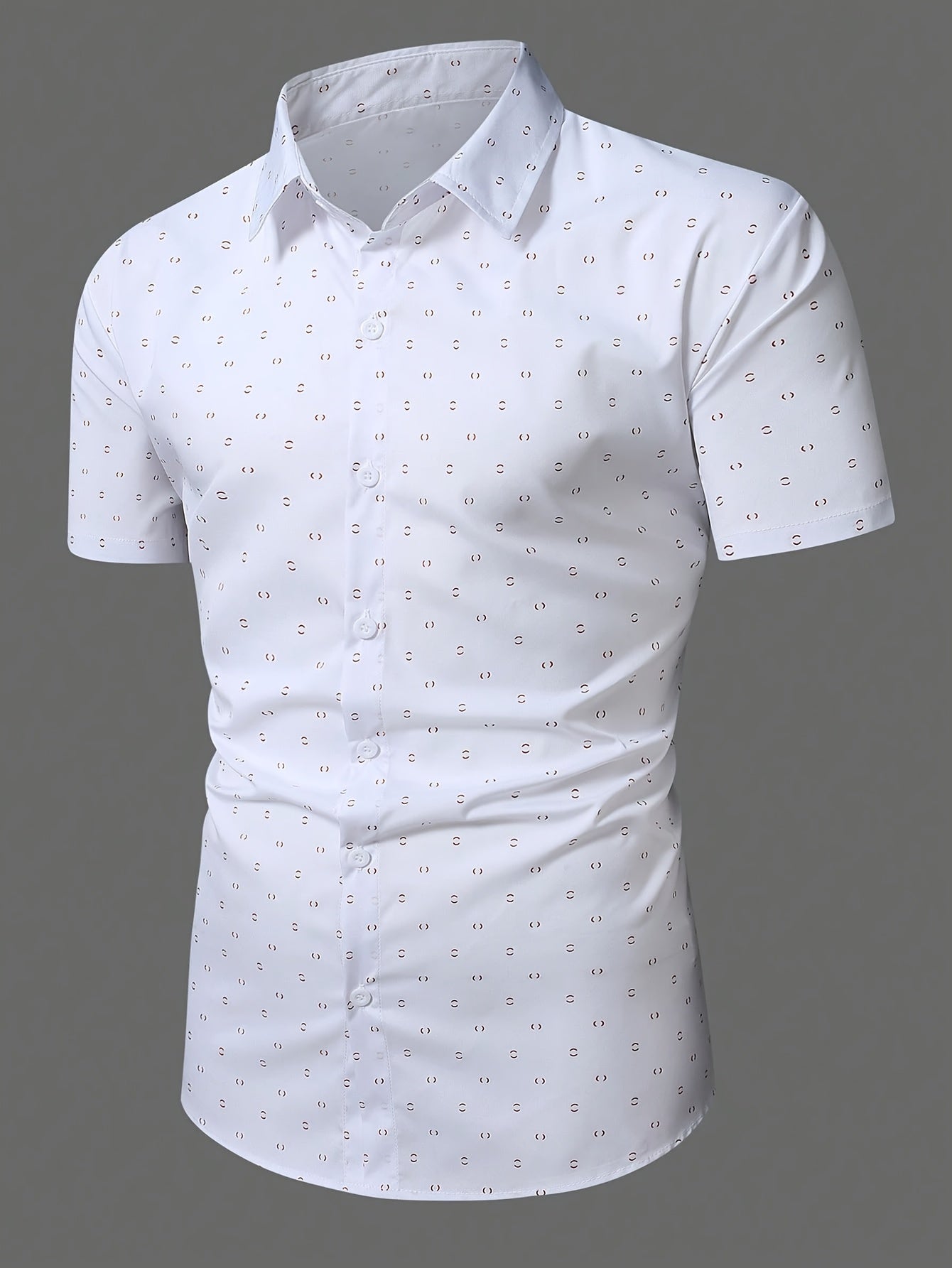 Camisa Giulio Valmont — Estampado de Verano | Blanco y Rosa