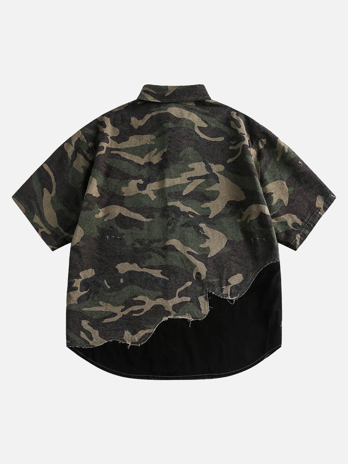 Camisa Camo Patchwork Valmont — Distinción urbana irresistible | Verde