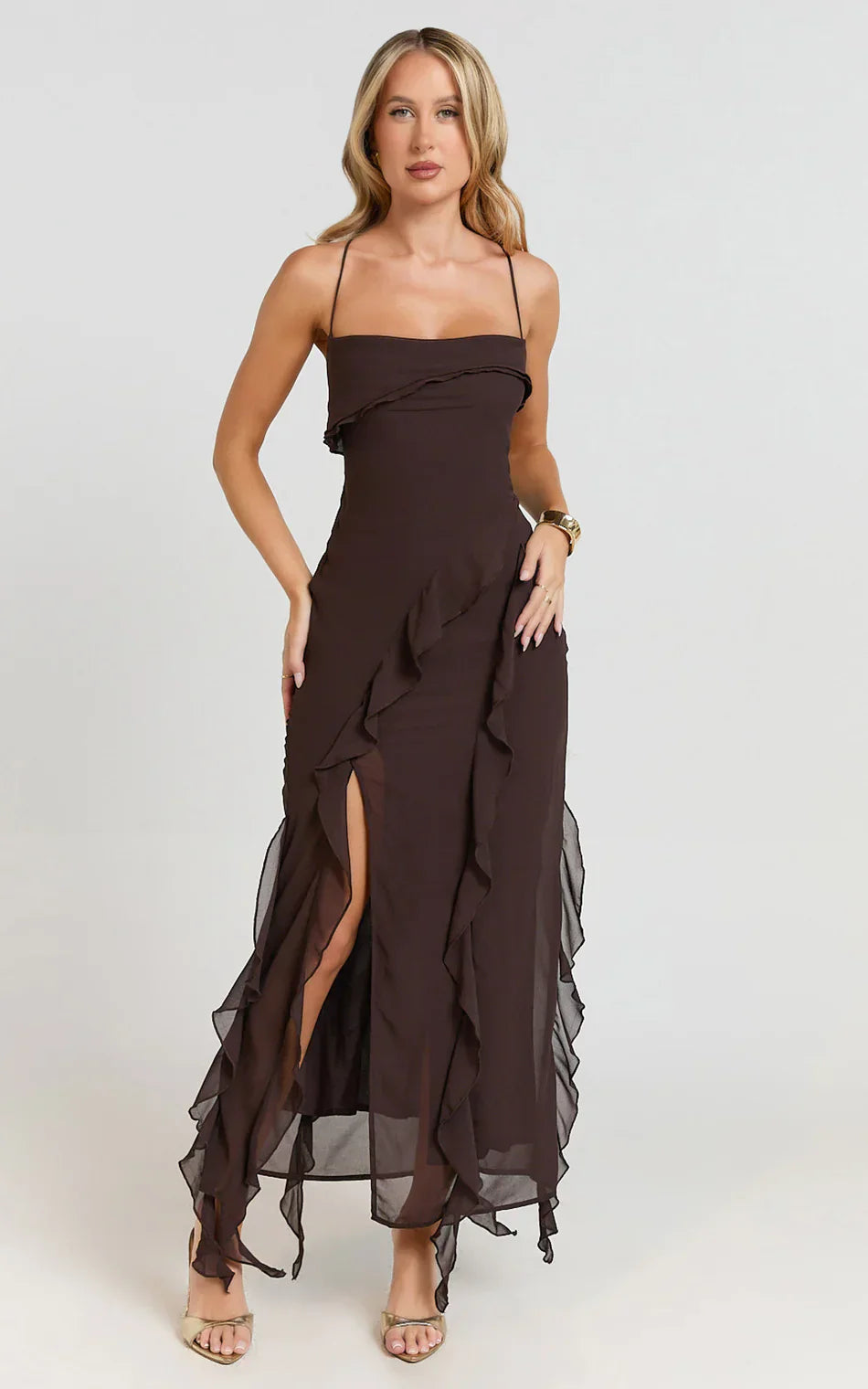 Felisa Valmont — Vestido Maxi Dobladillo con Volantes | Romanticismo Elegante