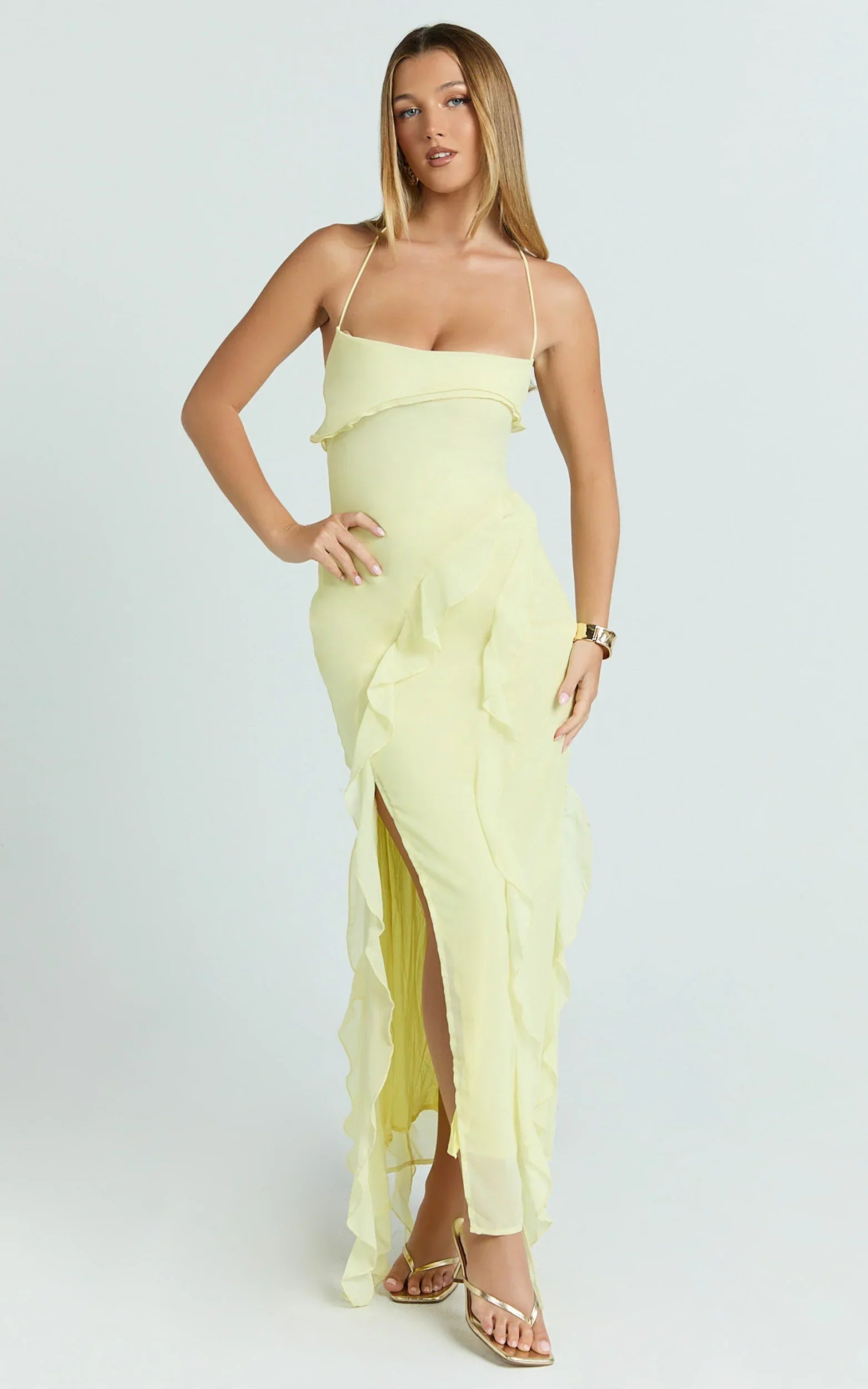 Felisa Valmont — Vestido Maxi Dobladillo con Volantes | Romanticismo Elegante