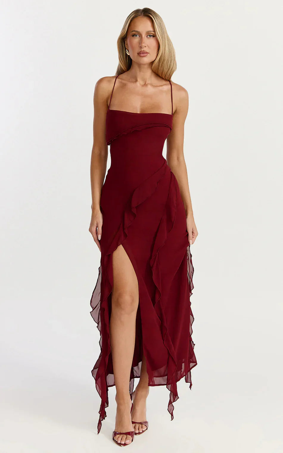 Felisa Valmont — Vestido Maxi Dobladillo con Volantes | Romanticismo Elegante