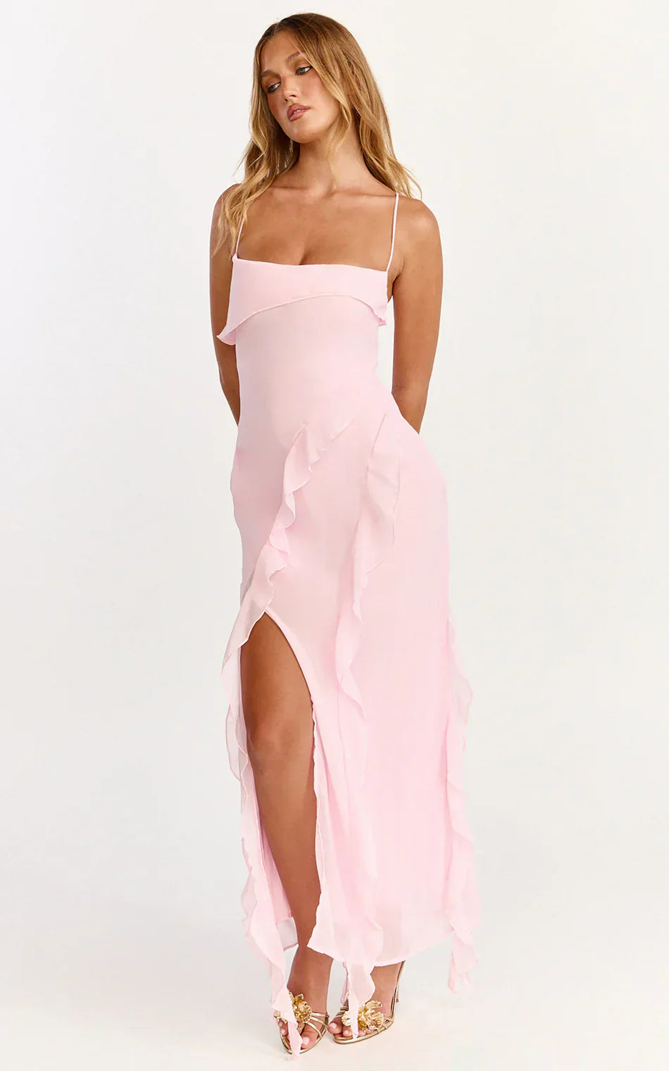 Felisa Valmont — Vestido Maxi Dobladillo con Volantes | Romanticismo Elegante