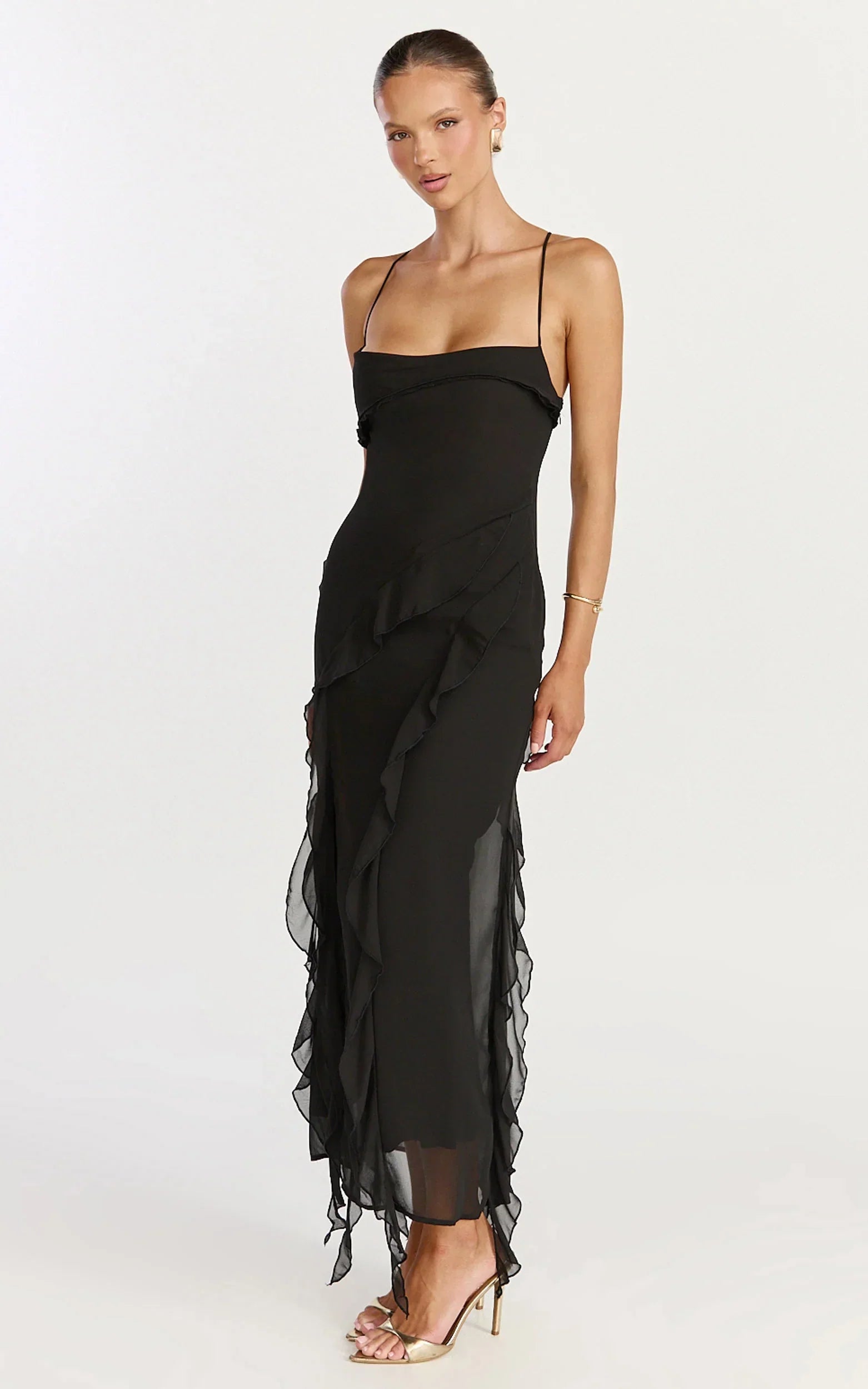 Felisa Valmont — Vestido Maxi Dobladillo con Volantes | Romanticismo Elegante
