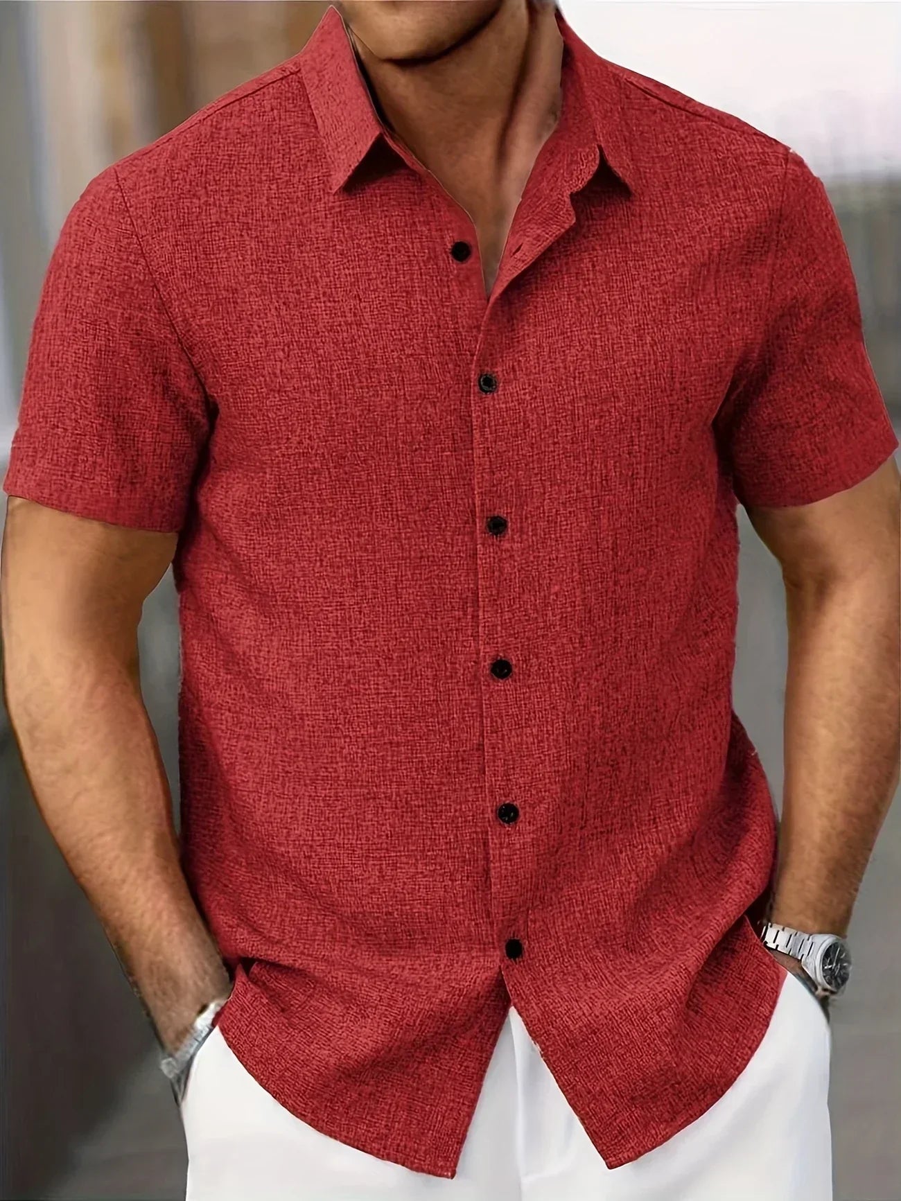 Camisa Lin Valmont — Distinción sin esfuerzo | Beige