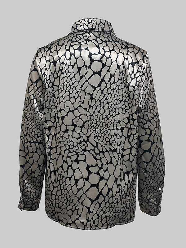 Artiste Valmont — Blusa Efecto Satén Estampado Artístico | Mujer